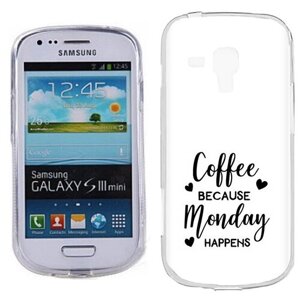 Чехол задняя-панель-накладка-бампер MyPads кофе и понедельник стал счастливым для Samsung Galaxy S3 Mini GT-i8190 противоударный