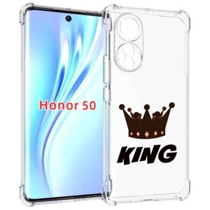 Чехол задняя-панель-накладка-бампер MyPads корона-короля-черный для Huawei Honor 50/Huawei Nova 9 противоударный