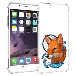 Чехол задняя-панель-накладка-бампер MyPads лиса и ловец снов для iPhone 6 plus/ 6S plus 5.5 (Айфон 6/6С+ плюс) противоударный