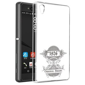 Чехол задняя-панель-накладка-бампер MyPads логотип черно белый для Sony Xperia C6/C6 Ultra/XA Ultra 6.0 (F3212/F3216) противоударный