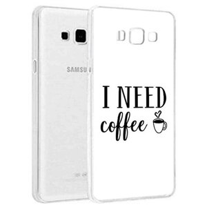 Чехол задняя-панель-накладка-бампер MyPads Мне нужен кофе для Samsung Galaxy J7 (2015) SM-J700F/Dual Sim/Duos J700H/DS противоударный