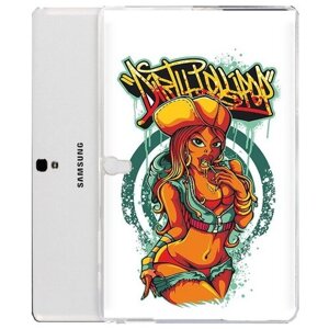 Чехол задняя-панель-накладка-бампер MyPads нарисованная девушка комикс для Samsung Galaxy Tab S 10.5 SM-t800/t801/t805 противоударный