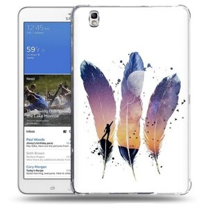 Чехол задняя-панель-накладка-бампер MyPads небесные перья для Samsung Galaxy Tab Pro 8.4 SM-T320/T321/T325 противоударный