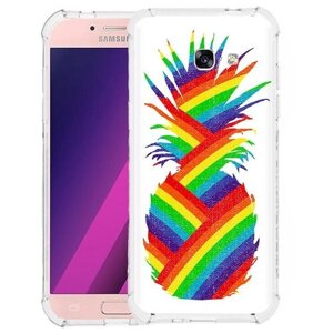 Чехол задняя-панель-накладка-бампер MyPads радужный ананас для Samsung Galaxy A5 SM-A520F (2017) противоударный