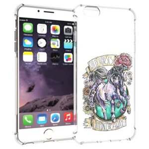 Чехол задняя-панель-накладка-бампер MyPads рисунок коней в цветах для iPhone 6 plus/ 6S plus 5.5 (Айфон 6/6С+ плюс) противоударный