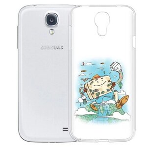Чехол задняя-панель-накладка-бампер MyPads Счастливый чемодан для Samsung Galaxy S4 GT-i9500/i9505 противоударный