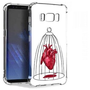 Чехол задняя-панель-накладка-бампер MyPads сердце в клетке для Samsung Galaxy S8 Plus SM-G955 противоударный