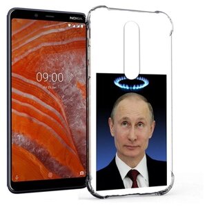 Чехол задняя-панель-накладка-бампер MyPads святой газ для Nokia 3.1 Plus противоударный