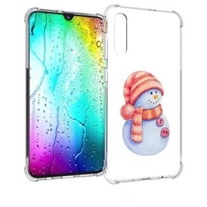 Чехол задняя-панель-накладка-бампер MyPads Веселый снеговик для Samsung Galaxy A30s/Samsung Galaxy A50s противоударный