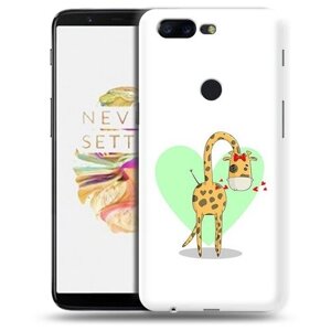 Чехол задняя-панель-накладка-бампер MyPads Влюбленный жираф 14 февраля для OnePlus 5T противоударный