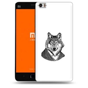 Чехол задняя-панель-накладка-бампер MyPads волк в пиджаке для Xiaomi Mi5 противоударный