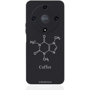 Черный силиконовый чехол MustHaveCase для Honor X9a Молекула кофе