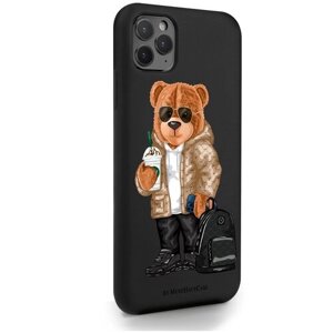 Черный силиконовый чехол MustHaveCase для iPhone 11 Pro Max Tony Style в очках для Айфон 11 Про Макс Противоударный