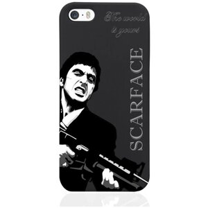 Черный силиконовый чехол MustHaveCase для iPhone 5/5s Scarface Tony Montana/ Лицо со шрамом