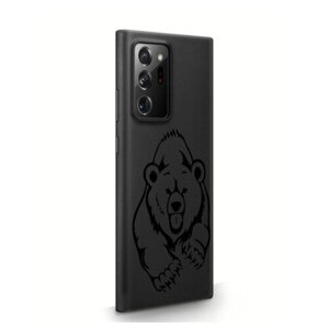 Черный силиконовый чехол MustHaveCase для Samsung Galaxy Note 20 Ultra Медведь для Самсунг Галакси Ноут 20 Ультра
