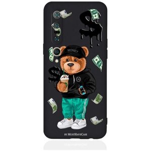 Черный силиконовый чехол MustHaveCase для Xiaomi Mi 10 Pro Tony Bear/ Мишка Тони
