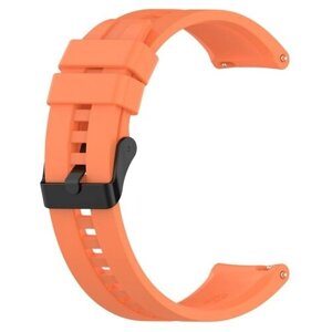 Cиликоновый ремешок для смарт-часов Huawei Watch GT2 (42 мм) / GT2 (ширина 20 мм) черная застежка, Vibrant Orange
