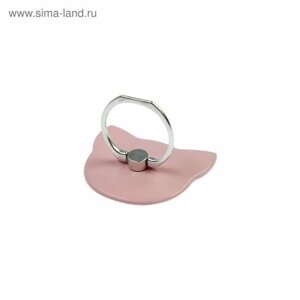 Держатель-подставка с кольцом для телефона LuazON, в форме "Кошки", розовый