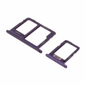 Держатель сим карты (SIM) + карты памяти (MicroSD) для Samsung A600 Galaxy A6 (2018) A605 Galaxy A6+2018) фиолетовый