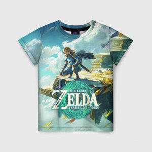 Детская футболка 3D The Legend of Zelda: Tears of the Kingdom Линк, 86 см (1 год), белый