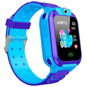 Детские смарт-часы RunGo K1, 1.4", 128x128, SIM, 2G, LBS, камера, видеозвонок, SOS, голубые