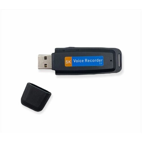 Диктофон FLESH USB без встроенной памяти, мини диктофон с записью на карту microSD/ черный