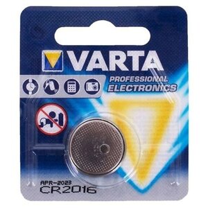 Дисковая батарейка Varta CR2016 Lithium 3V BL1 , 1шт.