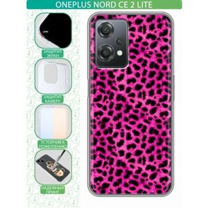 Дизайнерский силиконовый чехол для OnePlus Nord CE 2 Lite / OnePlus Nord CE 2 Lite Розовый леопард