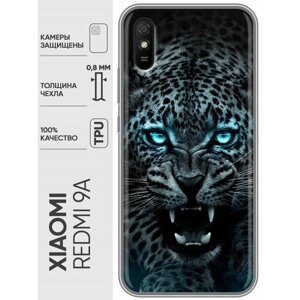 Дизайнерский силиконовый чехол для Редми 9А / Xiaomi RedMi 9A Темный леопард