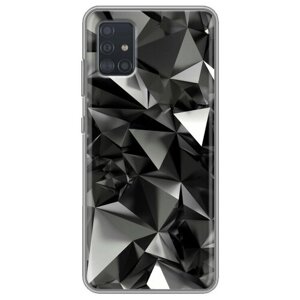 Дизайнерский силиконовый чехол для Самсунг Галакси А51 / Samsung Galaxy A51 Черные кристаллы