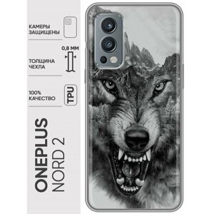 Дизайнерский силиконовый чехол для ВанПлюс Норд 2 / OnePlus Nord 2 Волк