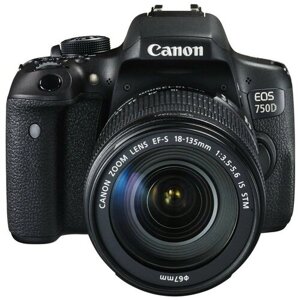 Фотоаппарат Canon EOS 750D Kit EF-S 18-135mm f/3.5-5.6 IS STM, черный