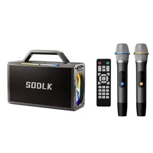 Караоке- система SODLK S1115 200W BLUETOOTH аккумуляторная с двумя беспроводными микрофонами