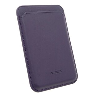 Картхолдер Magsafe Кожаный (Leather Co) для Apple iPhone 15 Pro-Фиолетовый