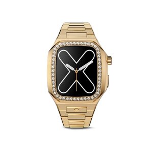 Корпус для часов Golden Concept для Apple Watch 41 мм, нержавеющая сталь / кристаллы swarovski, золотистый