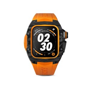 Корпус для часов Golden Concept для Apple Watch 45 мм, карбон / титан / резина / нержавеющая сталь, оранжевый / черный