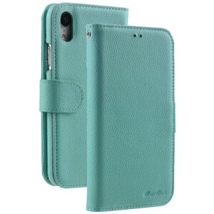 Кожаный чехол книжка Melkco для Apple iPhone Xr - Wallet Book Type, цвет Тиффани