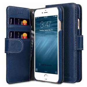 Кожаный чехол книжка Melkco для iPhone 7/8/SE 2020/SE 2022 - Wallet Book Type - темно-синий