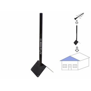 Кронштейн антенный чёрный высота 0,6м; диаметр 32мм; отверстие под кабель, на конёк