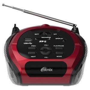 Магнитола Ritmix RBB-100BT red