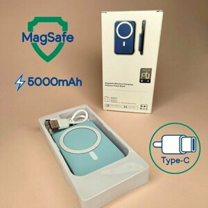 MagSafe, компактный внешний аккумулятор 5000 mAh для телефона, беспроводная быстрая зарядка, MagSafe power bank, quick charge.