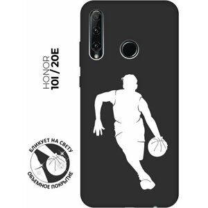 Матовый чехол Basketball W для Honor 10i / 20e / Хонор 10 ай / 20е с 3D эффектом черный