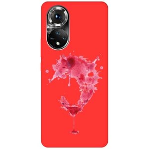 Матовый чехол Cocktail Splash для Huawei Nova 9 / Honor 50 / Хонор 50 / Хуавей Нова 9 с 3D эффектом красный