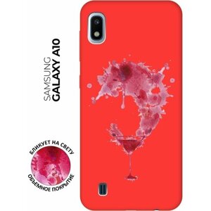 Матовый чехол Cocktail Splash для Samsung Galaxy A10 / Самсунг А10 с 3D эффектом красный