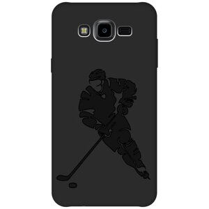 Матовый чехол Hockey для Samsung Galaxy J7 Neo / Самсунг Джей 7 Нео с эффектом блика черный