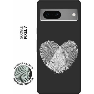 Матовый чехол Lovely Fingerprints W для Google Pixel 7 / Гугл Пиксель 7 с 3D эффектом черный