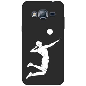 Матовый чехол Volleyball W для Samsung Galaxy J3 (2016) / Самсунг Джей 3 2016 с 3D эффектом черный
