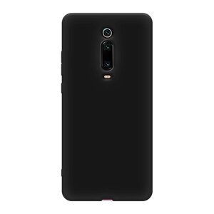 Матовый силиконовый чехол на Xiaomi Mi 9T / Сяоми Ми 9Т с защитой камеры, черный