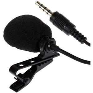 Микрофон на прищепке G-101, 100-16000 Гц,32 дБ, 2.2 кОм, Jack 3.5 мм, 1.5 м, черный