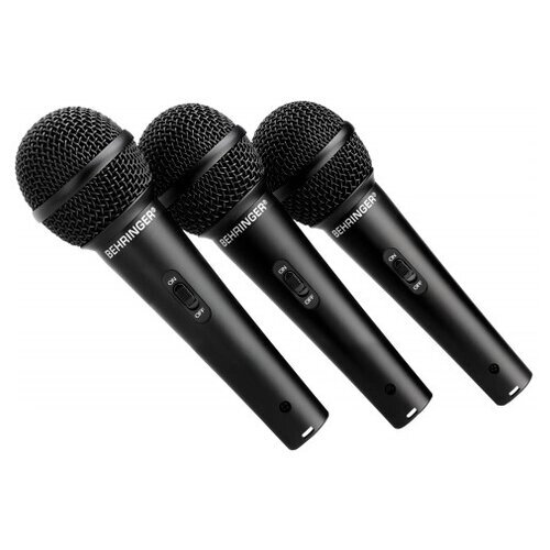Микрофонный комплект BEHRINGER XM1800S, разъем: XLR 3 pin (M), черный, 3 шт